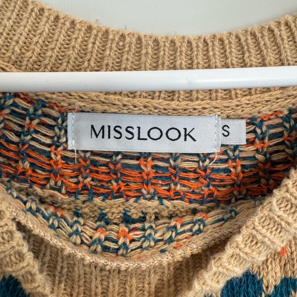 MISSLOOK Multicolor Patterned Crew Neck Sweater - image 3